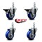 Service Caster 3.5'' Blue Polyurethane Wheel Swivel 7/8'' Square Stem Caster Set 2 Brake, 4PK SCC-SQ20S3514-PPUB-BLUE-PLB-78-2-S-2 - alternate 3